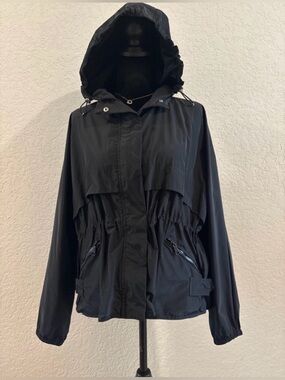 Moncler Women’s Black Hooded Utility Anorak Jacket